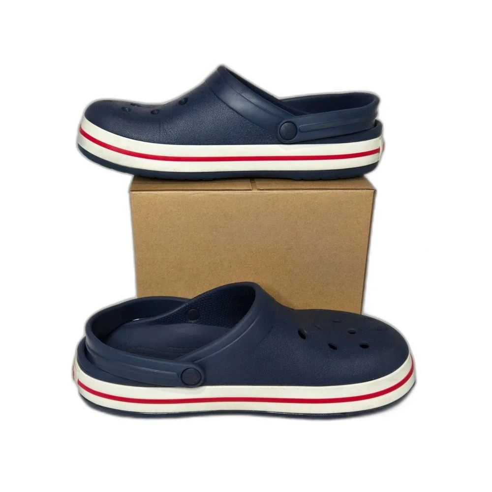 Crocs Crocband Navy Blue Red White Clogs | Unisex Men's 7 Women's 9